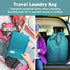 Tear Proof Nylon Laundry Bag with Handles, Hamper Liner with Drawstring Closure, 27.5x34.5 inches, Blue Aqua and Grey