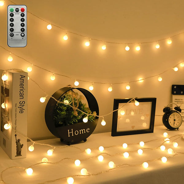 ZIMINGU LED Ball String Lights, 19.6FT 40LEDs Globe Waterproof Fairy String Lights