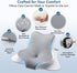 Ergonomic Memory Foam Reading Pillow - Wedge Back & Neck Support for Bed, Sofa & Floor - Relieves Acid Reflux, Back