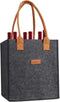 6 Bottle Wine Tote Bag - Insulated Thermal Padded Wine Bottle Carrying Cooler for Travel and Picnic (Dark Grey)