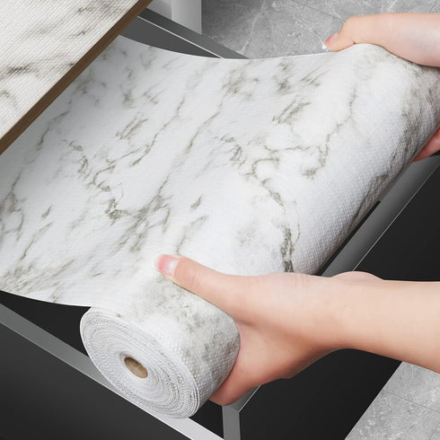Shelf and Drawer Liner for Kitchen Cabinet - Non Adhesive Washable Reusable Strong Grip Liner