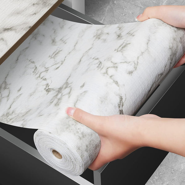 Shelf and Drawer Liner for Kitchen Cabinet - Non Adhesive Washable Reusable Strong Grip Liner