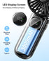 Handheld Fan, Foldable Portable Fan with LED Display, 3000mAh Battery Operated Mini Hand Held Fan, Handheld/Neck/Desk 3 in 1 Personal Small Fan for Eyelash Makeup Travel Beach Outdoor Black by coldSky