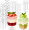 200 Pack 5 oz Plastic Dessert Cups with Spoons, Disposable Goblet Parfait