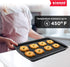 Bakken Swiss Cookie Sheet 3 Piece Set, Non-Stick Stackable Baking Pans with Gray Marble Deluxe Ceramic Coating