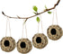 winemana 4 Pack Hanging Bird Nest House for Outside, Hand Woven Ball Shape, Durable Natural Grass for Garden Patio