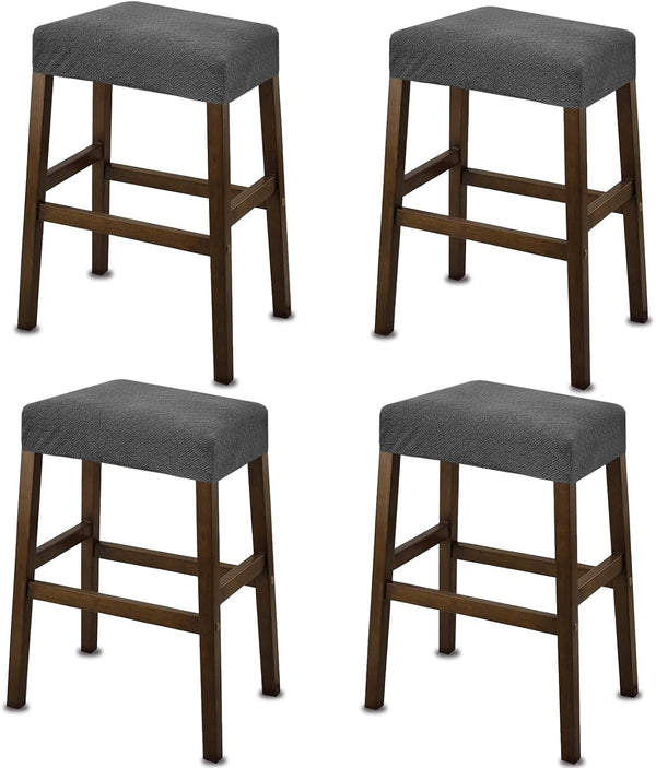 NeColorLife Rectangle Bar Stool Covers,Stretch Waterproof Saddle Seat Covers for Counter Height