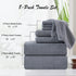 8 Set-2 Sheets,2 Towels,4 Washcloths-600GSM Piece Oversized Gray Bath Towel Extra Large Bath Towel Hand Soft Highly