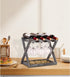 WDSHIYI 4 6 Countertop Rustic Wood Wine Rack for Bottles and Stemware Glass Holder- Wine Racks with Glass Holder, Home