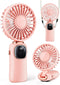 Portable Handheld Fan, 4000mAh Battery Operated Fan, 3 in 1 Personal Small Fan with LED Display, 5 Speed
