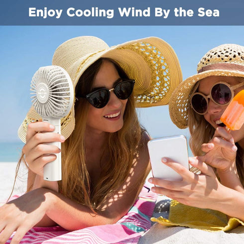 EasyAcc Handheld Fan, Powerful Quiet Portable Fan with 4 Speed, 17H Battery Operated for Travel