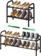 kiplant 2-Tier Shoe Rack for Closet, Expandable Metal Shoe Organizer, Adjustable Shoe Shelf