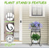 2 Potted Plant Stand Tier Metal Flower Pot Stand Anti-Rust Heavy Duty Plant Holder Shelf for Home Indoor Outdoor