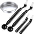 Coffee Machine Cleaning Set, 4 Pieces with Brush, Spoon, and 58 mm Stainless Steel Back Flush Insert