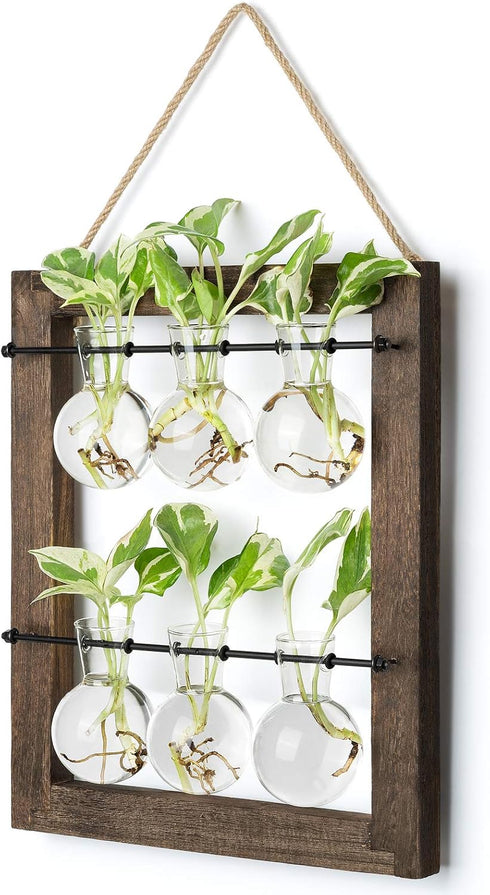Mkono Propagation Station Wall Hanging Glass Planter, Flower Bulb Vase Plant Terrarium