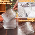 Set 4,14 OZ (2*Flower+2*Beads) Vintage Glass Coffee Mugs of Embossed Glass Coffee Cups Coffee Mugs for Cereal, Yogurt