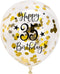 Gold 35th Confetti Latex Balloons, Happy 35 Years Birthday Party Decoration, 12in, 16 Pack