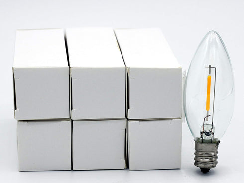 Creative Hobbies 25-Pack LED Replacement Light Bulbs, 7 Watt Equivalent Candelabra for Electric Candle Lamps