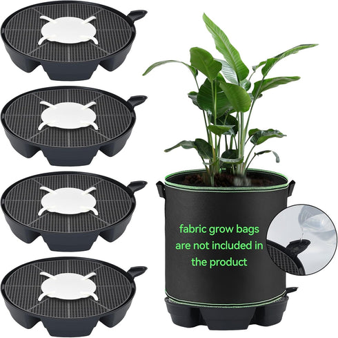 OTraki 4-Pack Self Watering Fabric Pot Base, Auto Watering System for 5