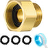 Dreyoo 1 Pack Hose Bib Brass Adapter, 1-1/16 Inch Fine Thread Female