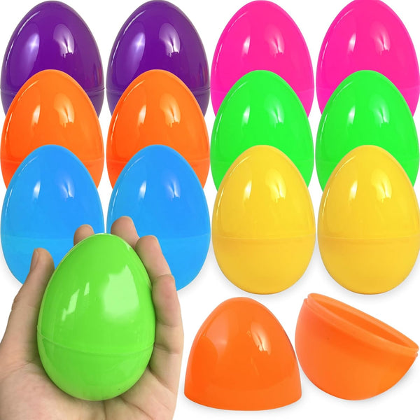 UOUYOO Empty plastic eggs 3.4 inch unfilled plastic Easter eggs for Easter
