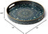 Round Serving Tray with Handles - Large Round Ottoman Tray Coffee Table Tray,Plastic Decorative Trays for Coffee
