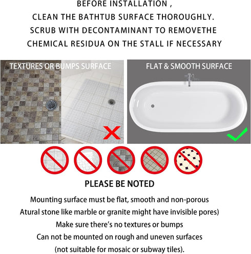 Yimobra Non Slip Bath Mat, 34.5"x15.5" Long Tub Mat with Suction Cups, Machine Washable, White