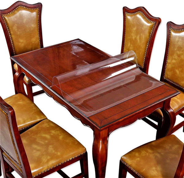 Icefire Square Table Protector Clear Vinyl Plastic Tablecloth Wood Wooden Furniture Coffee End
