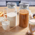 2 68 oz Bivvclaz Liter Glass Pitcher with Lid and Handle, Glass Carafe for Hot/Cold Water, Large Iced Tea Pitcher