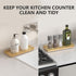 Counter Bathroom Tray for Top Organizer Oak Wood Vanity Tray with Metal Frame for Dresser, Kitchen, Nightstand Gold