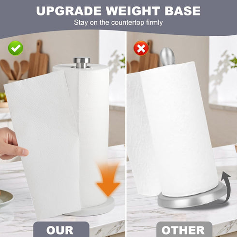 GWGTHZ Countertop Standing Paper Towel Holder, Kitchen Paper Towel Roll Holder- for Bathroom Kitchen with Weighted