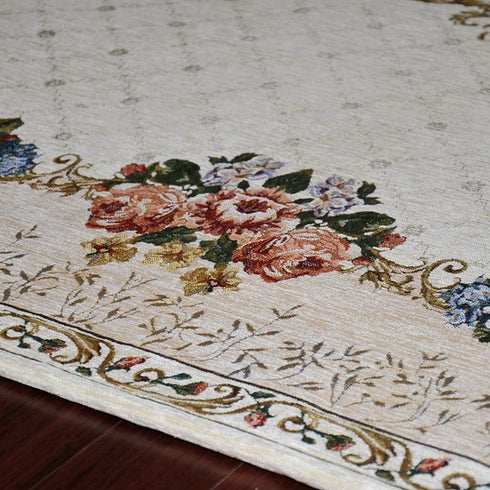 2'7'' 4, UKELER Luxury Soft Rustic Floral Area Rugs Washable Elegant Non Slip Accent Floor Rugs Carpet for Bedroom Kids
