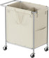 Chrislley Double Laundry Hamper with Wheels,160L Rolling Laundry Basket 2 Section,Steel Frame