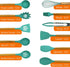 Cheer Collection 12-Piece Silicone Spatula Set with Wooden Handles, Non-Stick Cooking Utensils, Aqua Color