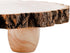 11 Inch Frcctre Wood Cake Stand, Round Wooden Cupcake Pedestal, Paulownia Woods Slice with Legs, Rustic Cake Holder