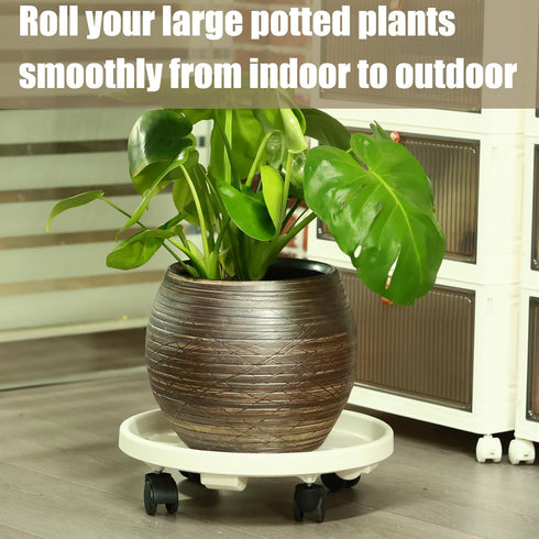 3 Packs Wheels13" Large Plant Caddy with Rolling Plant Stands Heavy-duty Plastic Plant Roller Base Pot Movers Plant