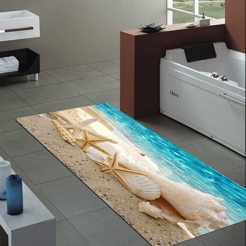 3D Non Slip Bath Rugs Sponge Foam for Bathroom,Durable Flannel Mat Bright Print rug for Living Room, Absorbent water