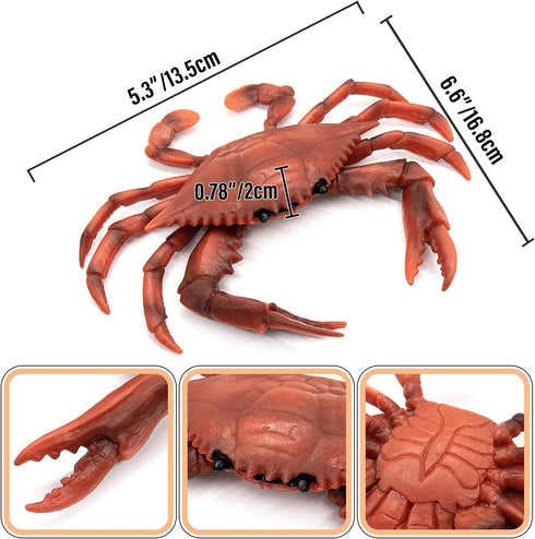 2-Pack) AUEAR, Plastic Crab for Decor Artificial Sea Life Creatures, Simulated Animal Home Party Creative Gift (Red