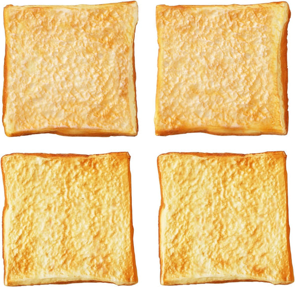 Joeabor 4 Slices of Artificial Toast - Realistic Fake Food for Display -