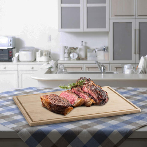 Hammont 17x 13x 0.5 (2 Pack) Bamboo Cutting Boards - Premium Wood Cutting Board with Juice Grooves, Durable Wooden