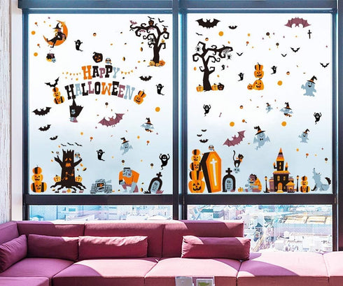 CCINEE Halloween Window Stickers,10 Sheets Halloween Window Clings Decals for Halloween Party Decoration Glass Windom Indoor and Outdoor Home Decor