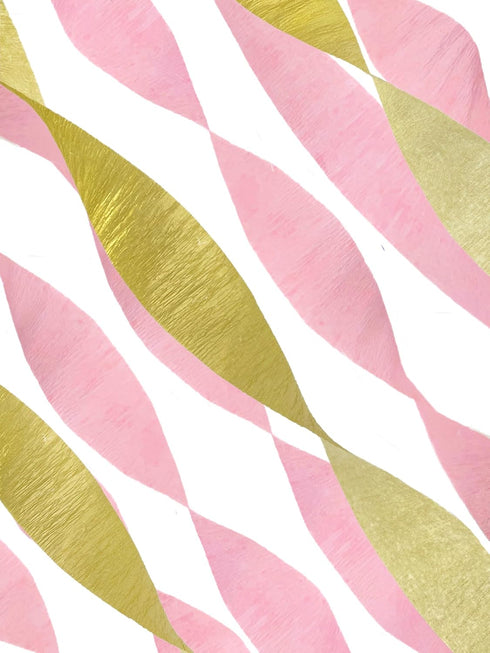 Gold Metallic Crepe Paper Streamers, 2 Rolls, Made in USA