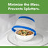 Tovolo Microwave Splatter Cover for Food, Small (Blue) - Collapsible & Vented Silicone Lid with Handle