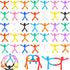 Jerify 50 Pcs Refrigerator Magnets Colorful Magnetic Men Fidget Toys Humanoid Mini