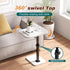 Adjustable Side Table TV Tray, C Shaped End Table, Small Bedside Table, Mid Century Modern Accent Nightstand for Living