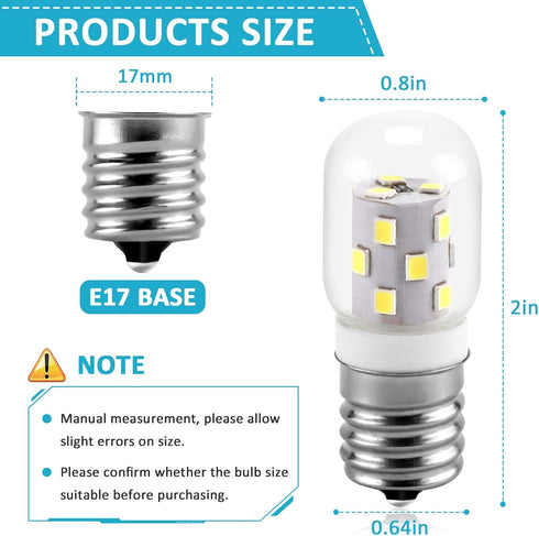 E17 LED Bulb 3 Packs, 3W (Equal to 40W Incandescent), 380LM, 6000K Daylight White, Microwave Oven Appliance Light