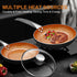 KOCH SYSTEME CS 8" Little Skillet with Lid, Copper Nonstick Frying Pan for Oven & Stove, PFOA Free
