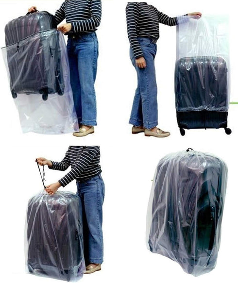 4 Pieces Dust Cover Big Plastic Drawstring Bags, Multi-Purpose for Storage and Organizing
