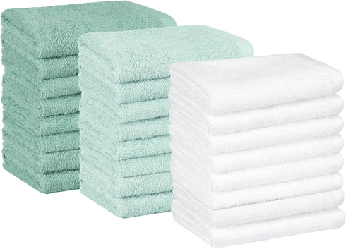 Amazon Basics Cotton Washcloths for Bathroom, Fast Drying, Extra Absorbent, 12 x