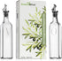 GREENOLIVE Olive Oil and Vinegar Dispenser Set - 17 oz. Glass Bottles with No-Drip Spouts - Set of 2